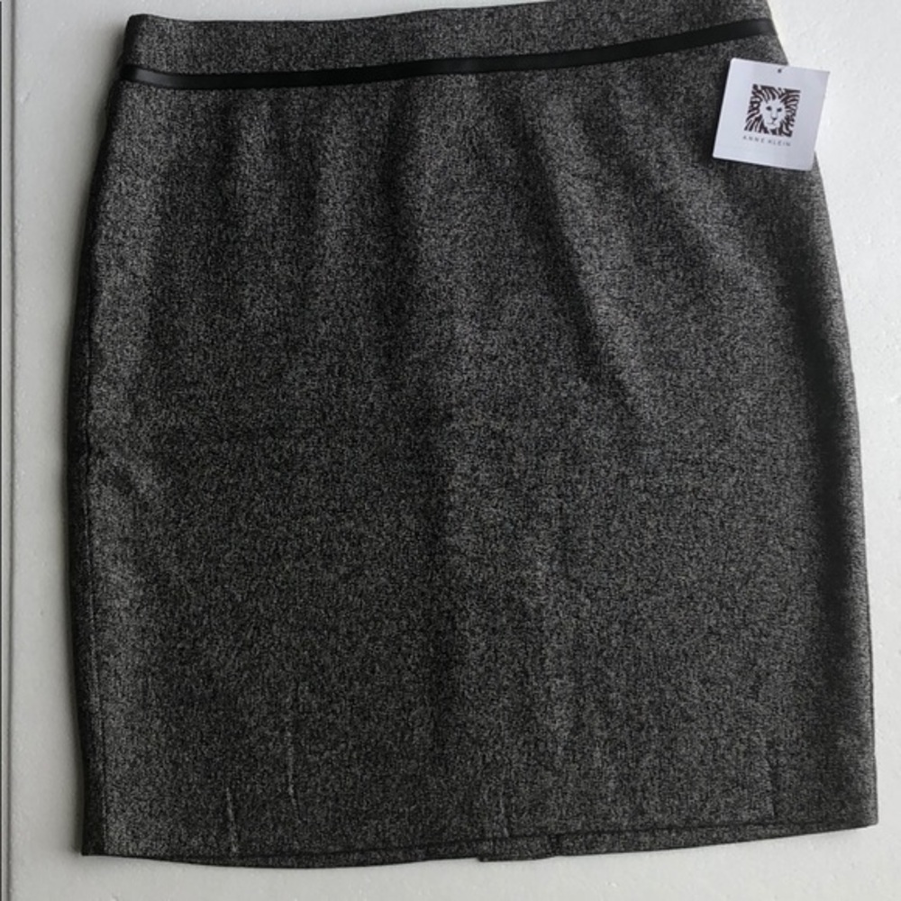 Anne Klein Womens Black White Marled Tweed‎ Pencil Skirt Professional Office NWT